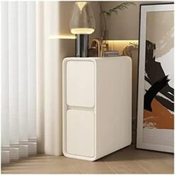 Nightstand Space Saving Ultra Narrow 2 Drawers Bedside Table Fully Assembled Wood End Tables Side Table Nightstand Bedside Locker For Livingroom Bedroom Office, White End Table (Size : L30xD40xH50cm -Safavieh Furniture 41T5PTsFd8L. AC 1