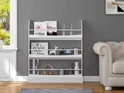 UTEX Kids Bookshelf,3 Tiers Children's Bookcases And Storage, Kids Bookcase Rack Wall For Bedroom,Study Living Room,White -Safavieh Furniture 41T5tICbkfL