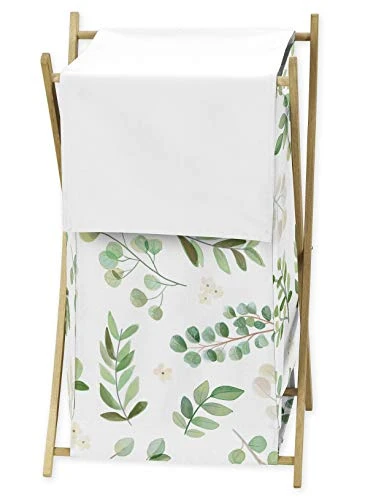 Sweet Jojo Designs Floral Leaf Baby Kid Clothes Laundry Hamper - Green And White Boho Watercolor Botanical Woodland Tropical Garden 1 Sweet Jojo Designs Floral Leaf Baby Kid Clothes Laundry Hamper - Green And White Boho Watercolor Botanical Woodland Tropical Garden