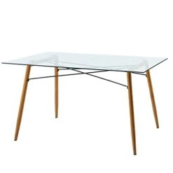 Versanora Minimalista Dining Tables, Clear, 31.5 In X 55.12 In X 29.92 In