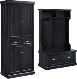 Crosley Furniture Seaside Kitchen Pantry Cabinet - Distressed White & Seaside Hall Tree - Distressed White -Safavieh Furniture 41TQSpNL2LL. AC