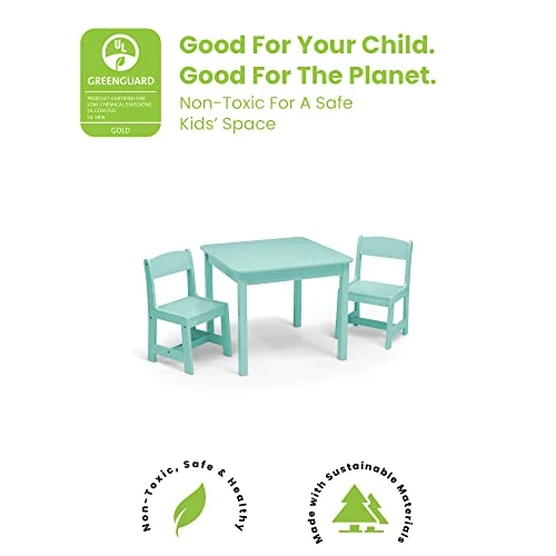 Delta Children MySize Kids Wood Table And Chair Set (2 Chairs Included) - Ideal For Arts & Crafts, Snack Time, Homeschooling, Homework & More - Greenguard Gold Certified, Mint 2 Delta Children MySize Kids Wood Table And Chair Set (2 Chairs Included) - Ideal For Arts & Crafts, Snack Time, Homeschooling, Homework & More - Greenguard Gold Certified, Mint - Image 2