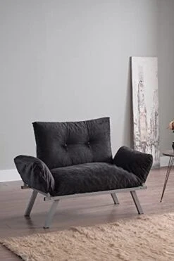 GENERIC HT Design Alin Extra Wide Modern Futon Loveseat For Living Rooms And Bedroom, Removable Cushions, 49" Wide Furniture For Guest Room Studio Apartments, Black 12 GENERIC HT Design Alin Extra Wide Modern Futon Loveseat For Living Rooms And Bedroom, Removable Cushions, 49" Wide Furniture For Guest Room Studio Apartments, Black -Safavieh Furniture 41Tksbi FjL. AC