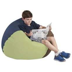 Factory Direct Partners 10478-NV SoftScape Classic 35" Junior Bean Bag Chair, Furniture For Kids, Libraries Or Home - Navy -Safavieh Furniture 41TlDvAQkIL