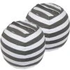 2-pack Stuffed Animal Storage Bean Bags For Kids Room 23" Empty Animal Beanbag Chair Covers Only Small Stuffed Animal Storage For Toddlers, Children, Boys, Girls Kids Room Decor, White Grey Stripes