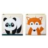3 Sprouts Kids Childrens Collapsible Fabric 13 X13 X 13 Inch Storage Cube Bin Box For Cubby Shelves, Orange Fox And Panda Bear (2 Pack)