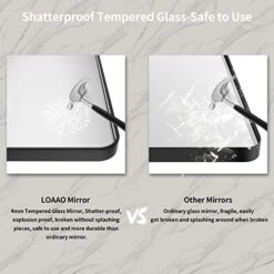 LOAAO Black Metal Framed Bathroom Mirror For Wall, 22X30 Inch Rounded Rectangle Mirror, Matte Black Bathroom Vanity Mirror Farmhouse, Anti-Rust, Tempered Glass, Hangs Horizontally Or Vertically -Safavieh Furniture 41U01lOq2cL