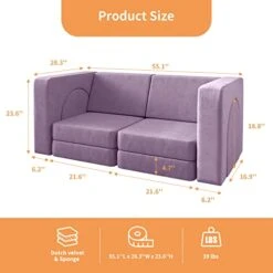 Wanan Kids Couch 10PCS, Toddler Couch With Modular Kids Couch For Playroom Bedroom, 10 In 1 Multifunctional Toddler Couch For Playing, Creativing, Sleeping, Indoor Kids Sofa (Blueberry) 16 Wanan Kids Couch 10PCS, Toddler Couch With Modular Kids Couch For Playroom Bedroom, 10 In 1 Multifunctional Toddler Couch For Playing, Creativing, Sleeping, Indoor Kids Sofa (Blueberry) -Safavieh Furniture 41U5yOR5CWL