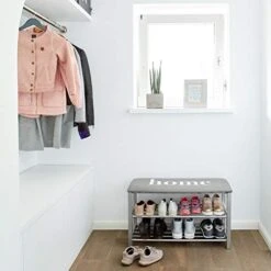 LOVE !T STORE !T 670896 Shoe Rack, 80x30x48cm, Home-Light Grey/Silver -Safavieh Furniture 41UAll8CbfL