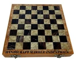 Best For Gift Wooden Chess Board With Marble Chess Pieces, The Queen's Gambit, Harmon Chess Player, Borgov Chess Player, Ready To Dispatch -Safavieh Furniture 41UYvCVPQKL