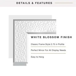 MCS Nordic Blossom Large Wall Mirror, Modern Rectangle Mirror Home Decor For Living Room, Bedroom, Or Bathroom, 27 By 33 Inch, White 8 MCS Nordic Blossom Large Wall Mirror, Modern Rectangle Mirror Home Decor For Living Room, Bedroom, Or Bathroom, 27 By 33 Inch, White -Safavieh Furniture 41Un72o0NvL