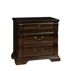 Of America FOA Oulette 3pc Cherry Solid Wood Bedroom Set - King + Nightstand + Chest -Safavieh Furniture 41UnlVHJllS