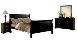 Louis Philippe III Full 4-Piece Bedroom Set, Black