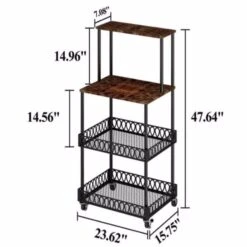 Avwmur Four Layer Kitchen Baker Rack, Vertical Microwave Oven Rack, Kitchen Storage Rack With Wheels, Suitable For Kitchens And Restaurants -Safavieh Furniture 41UsnlrquqL