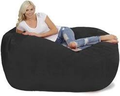 Chill Sack Bean Bag Chair Cover, 7-5-feet, Ultrafur - Charcoal -Safavieh Furniture 41VARrtQOOL. AC