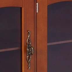 Kings Brand Furniture - Penrose Wood/Glass Sideboard Buffet Cabinet, Walnut -Safavieh Furniture 41VCPzGNGyL