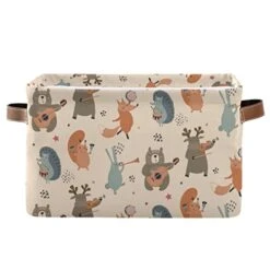 Rectangular Storage Bin Animals Wood Fox Basket With Handles - Nursery Storage, Laundry Hamper, Book Bag, Gift Baskets -Safavieh Furniture 41VWa 2CyBL