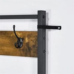 SAZAK Industrial Hall Tree With 2 Storage Shelves, Rustic Brown 11 SAZAK Industrial Hall Tree With 2 Storage Shelves, Rustic Brown -Safavieh Furniture 41VdT78gbrL