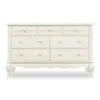 Evolur Aurora 7 Drawer Double Dresser, Ivory Lace, 54x20.3x34 Inch (Pack Of 1)