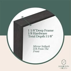 Hamilton Hills 22x30 Inch Metal Framed Brushed Black Rectangular Mirror | Simple Edge Bathroom Mirrors For Wall | Decorative Entryway Squared Corners Mirror | Hangs Horizontally And Vertically -Safavieh Furniture 41VhQkKh9TL