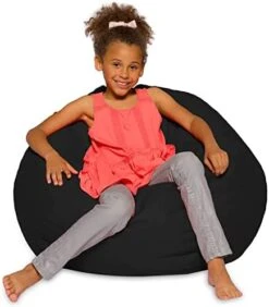 Posh Creations Structured Comfy Bean Bag Chair For Gaming, Reading, And Watching TV, Pasadena Chair, Canvas - Forest Critters On White -Safavieh Furniture 41VmpgdKpnL. AC