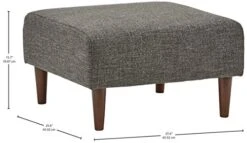 Amazon Brand – Rivet Ava Mid-Century Modern Upholstered Ottoman, 25.6"W X 15.7"H, Dark Grey -Safavieh Furniture 41Vps6plTdL