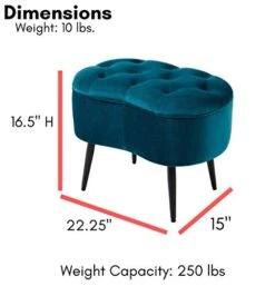 BIRDROCK HOME Tufted Oblong Teal Ottoman – Velvet Foot Stool – Mid Century Modern Steel Legs - Soft Compact Padded Stool - Living Room Or Bedroom – Vanity Chair - Decorative Furniture 11 BIRDROCK HOME Tufted Oblong Teal Ottoman – Velvet Foot Stool – Mid Century Modern Steel Legs - Soft Compact Padded Stool - Living Room Or Bedroom – Vanity Chair - Decorative Furniture -Safavieh Furniture 41W2qUUnleL