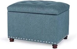 Joveco 24" Ottoman With Storage For Living Room Rectangular Fabric Tufted Bench Footrest - Light Grey -Safavieh Furniture 41WBOBC3oWL. AC
