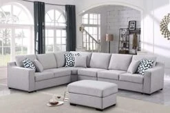 Asunflower Extra Arm Less Fabric Couches For Modular Sectional Sofa Couch Set Middle Part Sectional Couch, Deep Grey 19 Asunflower Extra Arm Less Fabric Couches For Modular Sectional Sofa Couch Set Middle Part Sectional Couch, Deep Grey -Safavieh Furniture 41WO9kFMRoL. AC