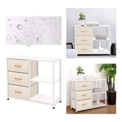 AZL1 Life Concept Rustic Brown Fabric Dresser, 4 Drawer Organizer Unit With 2 Shelves, Storage Chest For Bedroom, Entryway, Hallway, Living Room, Office, Ivory -Safavieh Furniture 41WVRtvzqdL