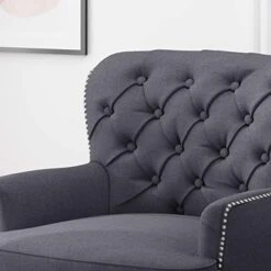 Christopher Knight Home Ophelia Club Chair And Ottoman Set, Gray, Dark Brown -Safavieh Furniture 41WXUjHMI4L