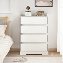 CIPACHO 4 Drawer Dresser For Bedroom, Modern Storage Chest Of Drawers,Nightstand,End Table For Living Room (White-4 Drawer) -Safavieh Furniture 41WcuLyXTNL. AC