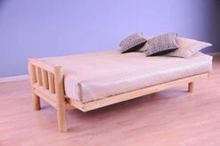 Clearwater Creek Outfitters Northwoods Lodge Log Futon Frame In Natural Wood With 8" Premium Innerspring Mattress (Mocha) -Safavieh Furniture 41Wl1TrSZ2L 1