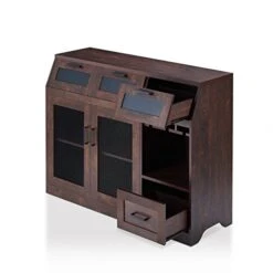 Furniture Of America Coffman Wood Wine Storage Buffet In Vintage Walnut -Safavieh Furniture 41WnbVv5D2L