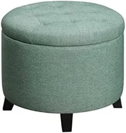 Convenience Concepts Designs4Comfort Round Ottoman, Gray Fabric -Safavieh Furniture 41Wr3copO3L. AC
