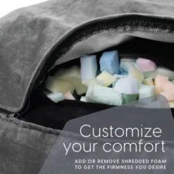 Milliard Big Ultra Supportive Stuffed Bean Bag Chair Couch For Adults And Kids Filled With Shredded Foam (Grey) 11 Milliard Big Ultra Supportive Stuffed Bean Bag Chair Couch For Adults And Kids Filled With Shredded Foam (Grey) -Safavieh Furniture 41WzOgPwIIL