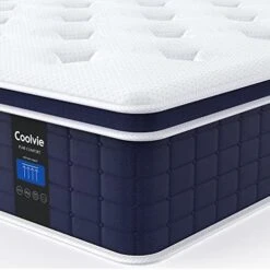 12 Inch Queen Mattress, Hybrid Queen Mattress In A Box, Pocket Springs With Soft Knitted Fabric Cover For A Cool Sleep & Pressure Relief, Medium Firm Feel With Motion Isolation -Safavieh Furniture 41X nrnR5L. AC 4