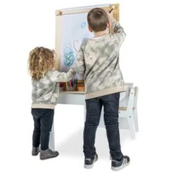 Milliard 2-in-1 Kids Art Table And Art Easel Set With Chairs For Playroom, Toddler Craft And Play Wood Activity Table With Storage Bins And Paper Roll 6 Milliard 2-in-1 Kids Art Table And Art Easel Set With Chairs For Playroom, Toddler Craft And Play Wood Activity Table With Storage Bins And Paper Roll -Safavieh Furniture 41X8WFdXKML