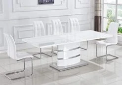 Pvillez Contemporary Glass Dining Table For 6 People, 63 Inch Rectangular Glass Kitchen Table For Dining Room Kitchen, Modern Tempered Glass Top Dining Table With Gold Stainless Steel Pedestal Base -Safavieh Furniture 41XFxGmsL3L. AC 1