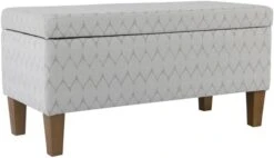 HomePop Large Upholstered Rectangular Storage Ottoman Bench With Hinged Lid, Slate Damask -Safavieh Furniture 41XIXN46zL. AC