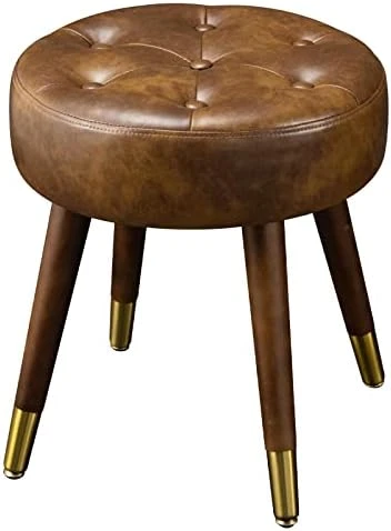 Furniliving Mid-Century Tufted Adjustable Swivel Makeup Ottoman Stool; Modern Big Size Round Vanity Stool Chair For Bedroom Living Room (White) 12 Furniliving Mid-Century Tufted Adjustable Swivel Makeup Ottoman Stool; Modern Big Size Round Vanity Stool Chair For Bedroom Living Room (White) - Image 12