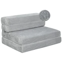 Milliard Tri Folding Sofa Mattress, 2022 Edition, Memory Foam Foldable Mattress With Ultra Soft & Washable Ribbed Fur Cover, Twin Size (75" X 38" X 6")