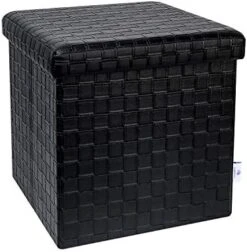 B FSOBEIIALEO Folding Storage Ottoman, Faux Leather Footrest Seat Long Ottomans Bench Storage Box Chest, Black 30"x15"x15" -Safavieh Furniture 41Xr 57FB5L. AC