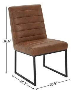 Amazon Brand – Rivet Decatur Modern Faux Leather Dining Chair, Set Of 2, 21"W, Tan Brown -Safavieh Furniture 41XsDeyShvL