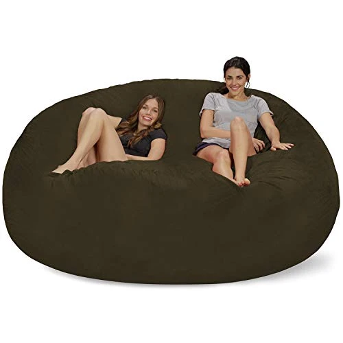 Chill Sack Bean Bag Chair: Giant 8' Memory Foam Furniture Bean Bag - Big Sofa With Soft Micro Fiber Cover - Olive 1 Chill Sack Bean Bag Chair: Giant 8' Memory Foam Furniture Bean Bag - Big Sofa With Soft Micro Fiber Cover - Olive