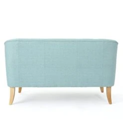 Christopher Knight Home Justus Mid-Century Modern Fabric Loveseat, Light Blue / Natural -Safavieh Furniture 41XxilvuvcL