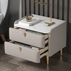 BDDIE Nightstand Bedroom Bedside Table Side Table Living Room Locker Storage Drawer Bedside Table Shelf Bedside Table End Table For Bedroom, Living Room, College Dorm (Color : Grey) -Safavieh Furniture 41XyKMudUFL