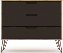 Manhattan Comfort Rockefeller Mid-Century Modern 3 Drawer Bedroom Dresser, 35.24", Black -Safavieh Furniture 41Y1QgHjgL. AC