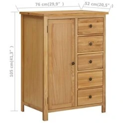 VIDAXL Wardrobe 29.9"x20.5"x41.3" Solid Oak Wood 11 VIDAXL Wardrobe 29.9"x20.5"x41.3" Solid Oak Wood -Safavieh Furniture 41Y2dOWpw7L