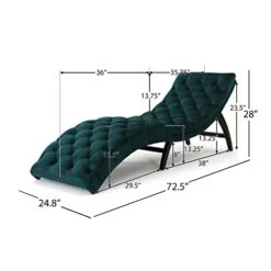 Christopher Knight Home Garret Tufted Velvet Chaise Lounge, Teal / Dark Brown 8 Christopher Knight Home Garret Tufted Velvet Chaise Lounge, Teal / Dark Brown -Safavieh Furniture 41Y5Rv86WCL
